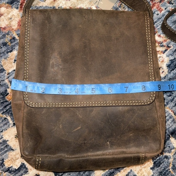 NWT Gianni Conte Brwn Leather Men Crossbody Bag Snap Closure Red Interior 966145 - Picture 13 of 13